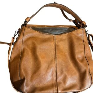Realer Tan Faux Leather Shoulder Bag – Possible Concealed Carry Design